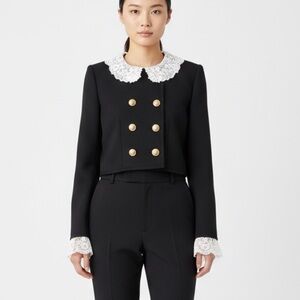 Saint Laurent Dark Blue Jacket w/ Lace